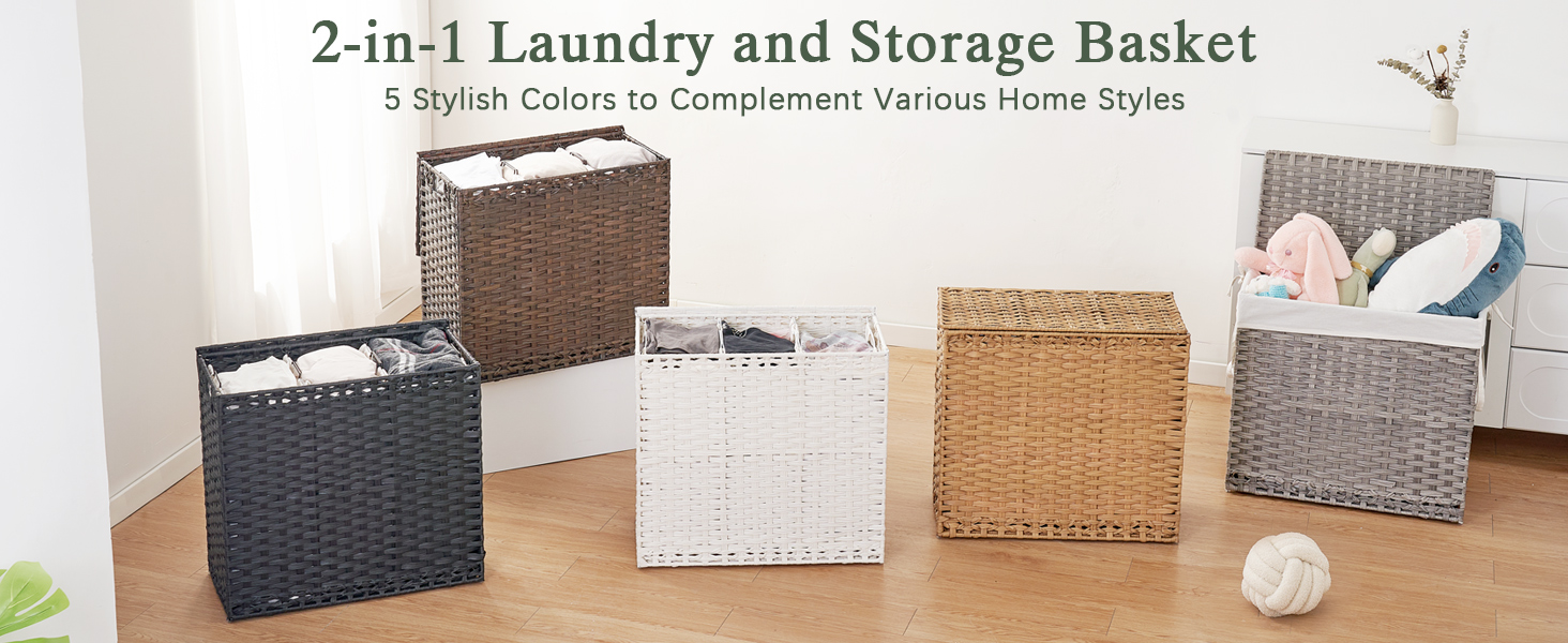 Laundry Hamper with Lid Laundry Basket 132 L