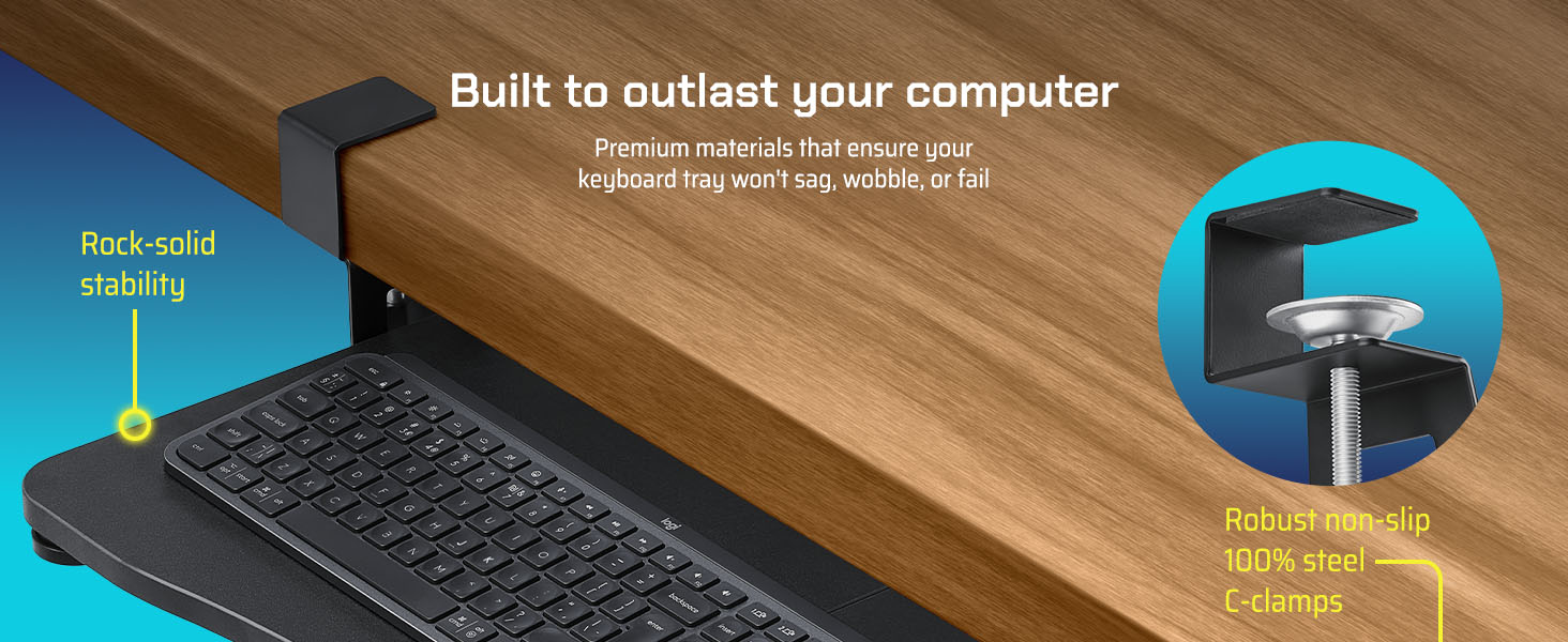 keyboard mount under desk