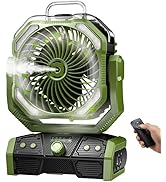 Minthouz 3-in-1 Camping Fan with 30000mAh Battery Portable Outdoor Fan, Mist &amp; LED Light, 50-Hour...