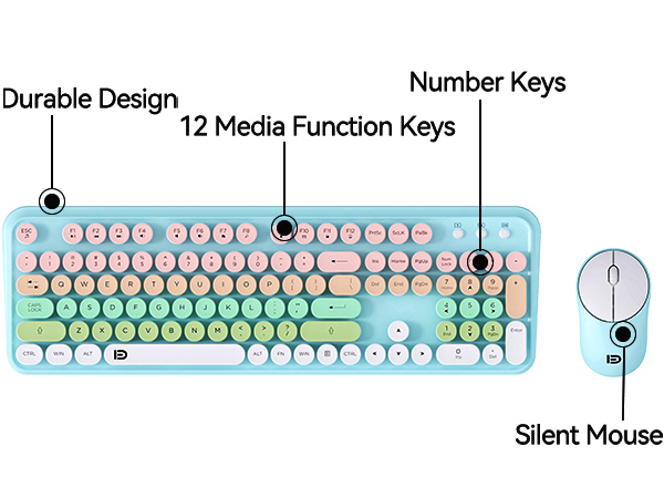 creamy clicky keyboard aesthetic wireless combo