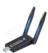 1300Mbps Wireless WiFi Adapter, USB3.0 WiFi Dongle 2.4G/5G 802.11AC Network Adapter Receiver with...