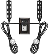 Twin Extension Cord Power Strip, 12Ft Ultra Thin Flat Extension Cord with Flat Head Plug, 6 Ft on...