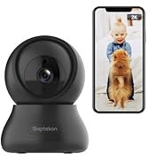 Septekon Indoor Pan/Tilt Smart Security Camera, 2K 3MP Dog Camera 2.4GHz with Night Vision, Motio...