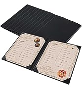 FLKQC Restaurant Menu Covers Holders 8.5" X 11" | Pack of 10 Synthetic Leather Double View Menu H...