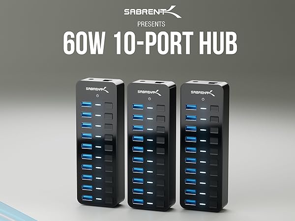 60W 10-Port Hub
