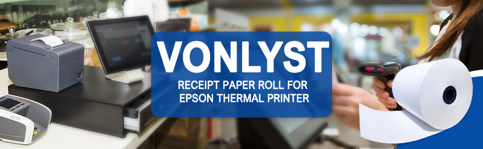 Epson Thermal Printer Paper Vonlyst Paper Receipt Thermal Paper Roll 3 1/8 x 230 