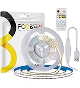 FCOB COB CCT LED Strip Lights 6.56ft, 5V USB Tunable White 2700K-6500K Dimmable CCT Strips with R...