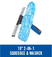Unger Professional 2-in-1 Squeegee &amp; Scrubber - 10” Window Cleaning Tool – Cleaning Supplies, Squ...