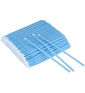 G2PLUS Micro Swabs, 100pcs Cotton Swabs for Makeup, Blue Microswabs for Eyelash Extensions, Dispo...