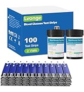 Blood Glucose Test Strips Set -Lvonge 100PC Test Strips for Use Only with Lvonge Blood Glucose Mo...