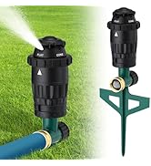 Adjustable Spray Coverage Sprinklers for Yard - Sturdy Aluminum Alloy Spike &amp; 5 Spray Patterns La...