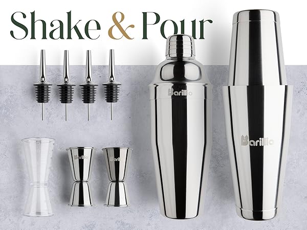 Barillio Full Cocktail Bar Set - Shake &amp; Pour