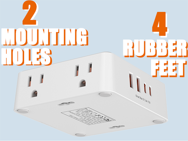 2 Prong Power Strip 2 Prong to 3 Prong Outlet Adapter surge protector