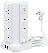 Power Strip Tower Surge Protector, NTONPOWER 16 Outlet 4 USB Ports Desktop Charging Station, Indi...