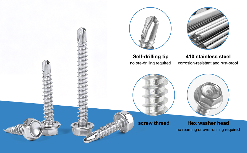 Stainless steel sheet metal screws