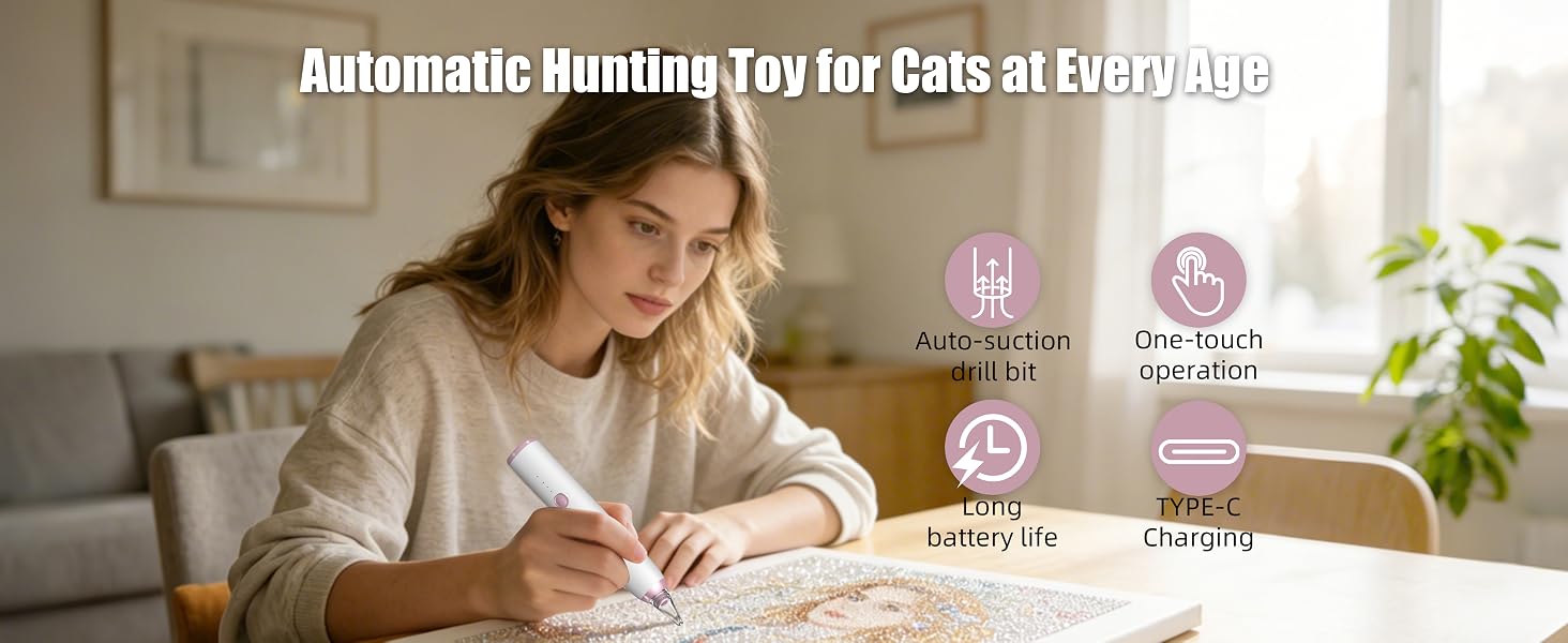 Electric Diamond Painting Pen, Vacuum Diamond Art Pen no Wax Needed Cordless &amp;amp;amp; Quiet