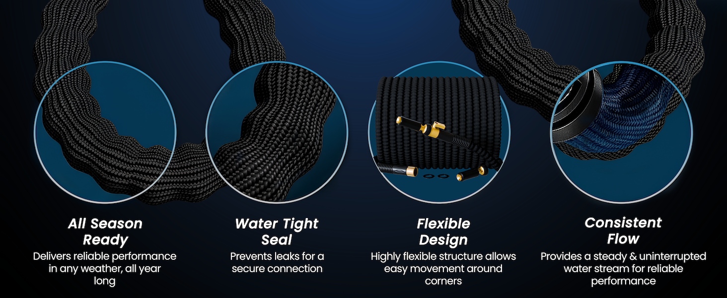 lightweight garden hose heavy duty flexible fabric water hose leak and kink free for outdoor yard