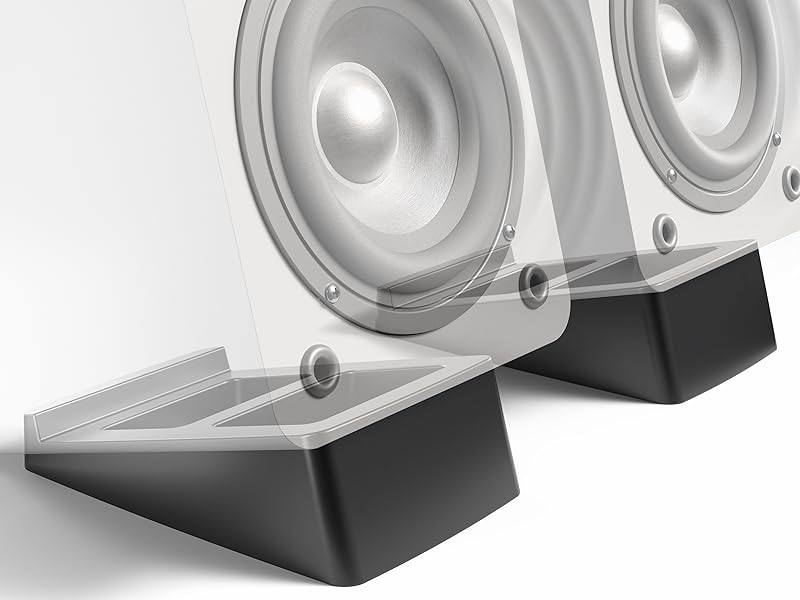 desktop speaker stands wedge angled audio riser anti vibration pad bookshelf speaker base tilt