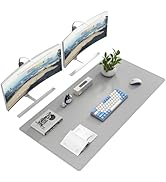 DAWNTREES Desk Mat Protector,PU Leather Desk Pad,Non Slip, Large Mouse Pad and Keyboard Mat, Wate...