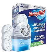 DampRid Reusable Moisture Absorber with 4 Drop-In Tablets, Fresh Scent, 15.8 oz., Attract and Tra...