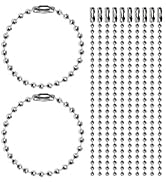 Hapy Shop 200 pcs 100 mm Long Bead Connector Clasp Ball Chains Keychain Tag Keychain Ball Chain 2...