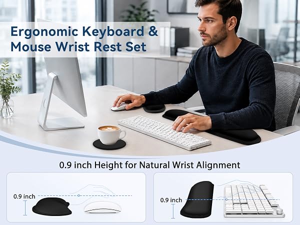 Ergonomic Keyboard &amp; Mouse Wrist Rest Set