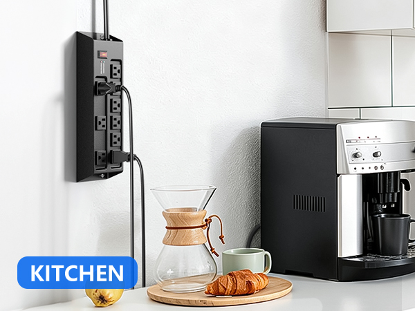 Large power strip suitable for the kitchen