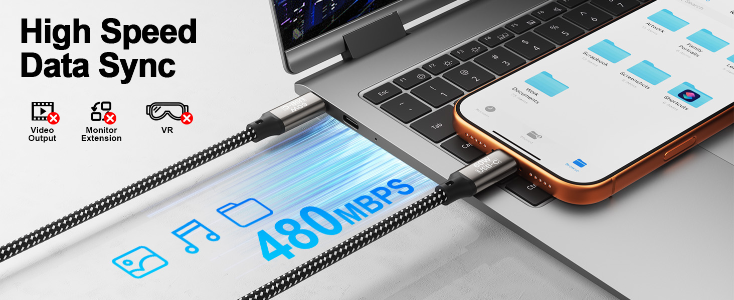 20ft Type C Charging Cables