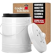 3 Liter Small Indoor Kitchen Compost Bin, Odorless Composting Bin with Carbon Filters, Countertop...