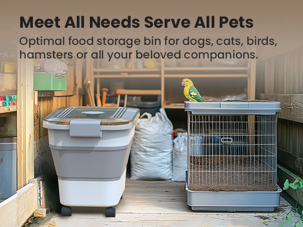 Dog Food Storage Container Collapsible Dog Food Container with Airtight Lids
