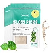Floss Picks (200pcs) - Natural, Vegan, Sustainable, Reusable Dental Floss - Shred R...