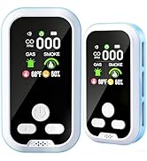 6-in-1 Carbon Monoxide Detector 2 Pack Combo with LCD Display, Detects CO, Natural Gas, Smoke, Te...