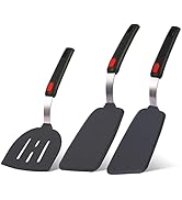 Hvanam Silicone Spatula Turner Set Large And Thin Flipper Spatulas Heat Resistant 600 ° F Slotted...