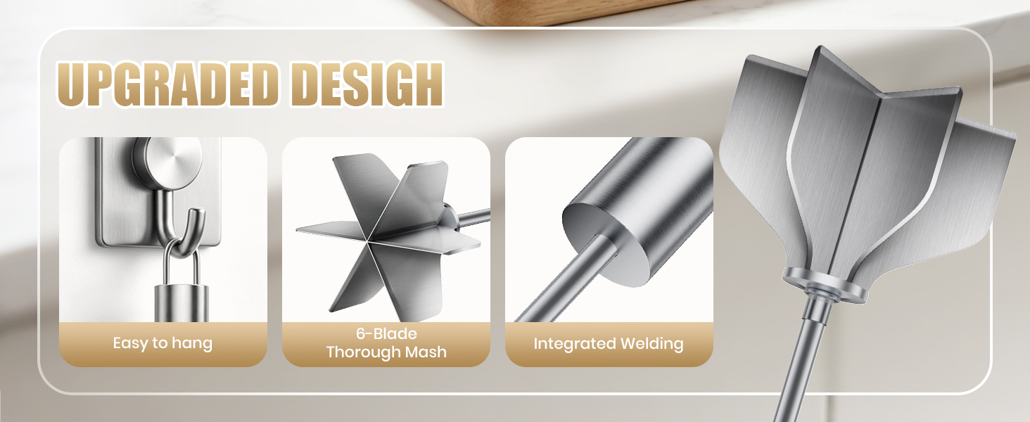 stainless steel meat masher