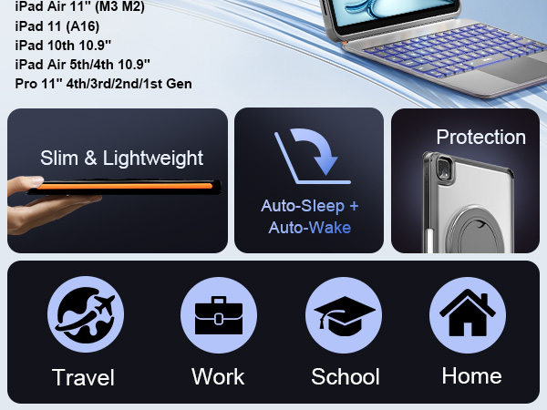 iPad Bluetooth Keyboard with Larger Precision Trackpad