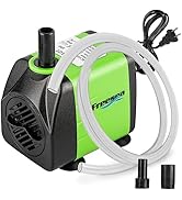 FREESEA Aquarium Submersible Fountain Pump: 160GPH 10W Adjustable Quiet Water Pumps with 3.3ft Tu...