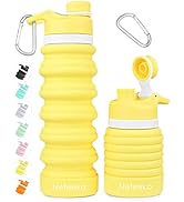 Nefeeko Collapsible Water Bottle, 26oz Silicone Foldable Water Bottles Leakproof BPA Free Travel ...