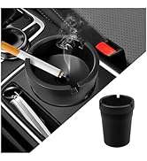 Car Ashtrays for Cup Holder Smell Proof with Lid,Self-extinguishing Smokeless Ashtray for Car wit...