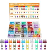 YNZDRWA 330Pcs Car Fuse Assortment Kit, Professional Blade Fuses Automotive - Standard/Mini/Low P...