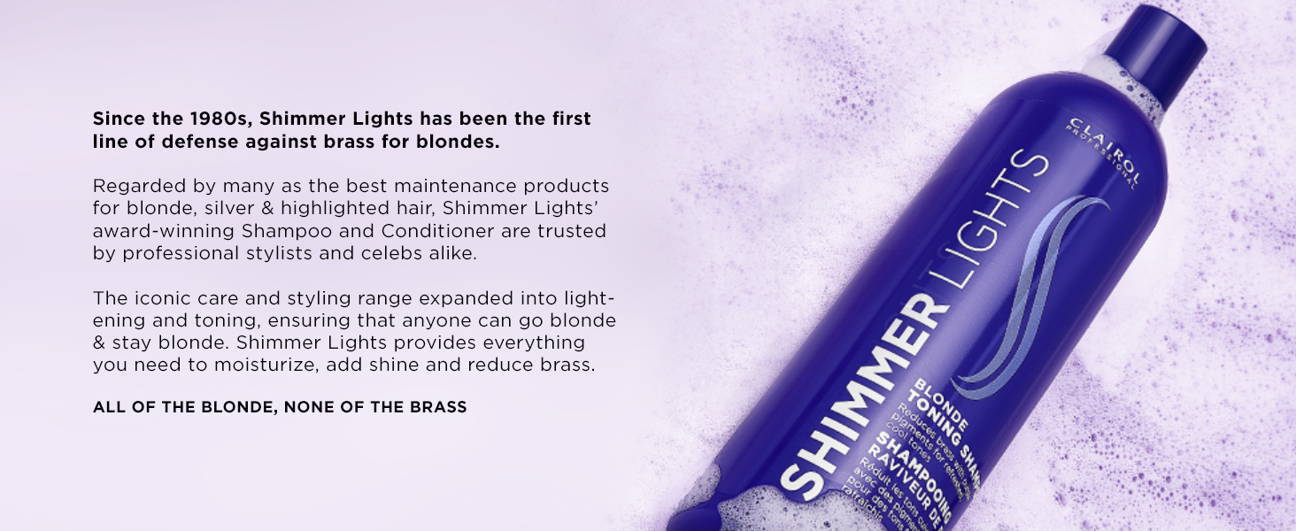 Clairol Professional Shimmer Lights Purple Hair Care for blonde, silver, and highlighted hair 