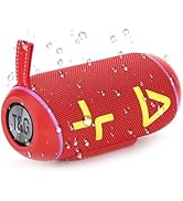 IPX6 Waterproof, Portable Bluetooth Speaker with Stereo Sound, Wireless Speakers with RGB lights,...