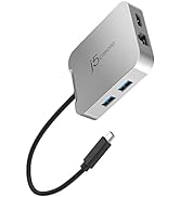 j5create USB C Hub - 4K 60Hz HDMI, 100W PD, 2 x USB-A, Ethernet | for MacBook, ChromeBook, XPS, S...