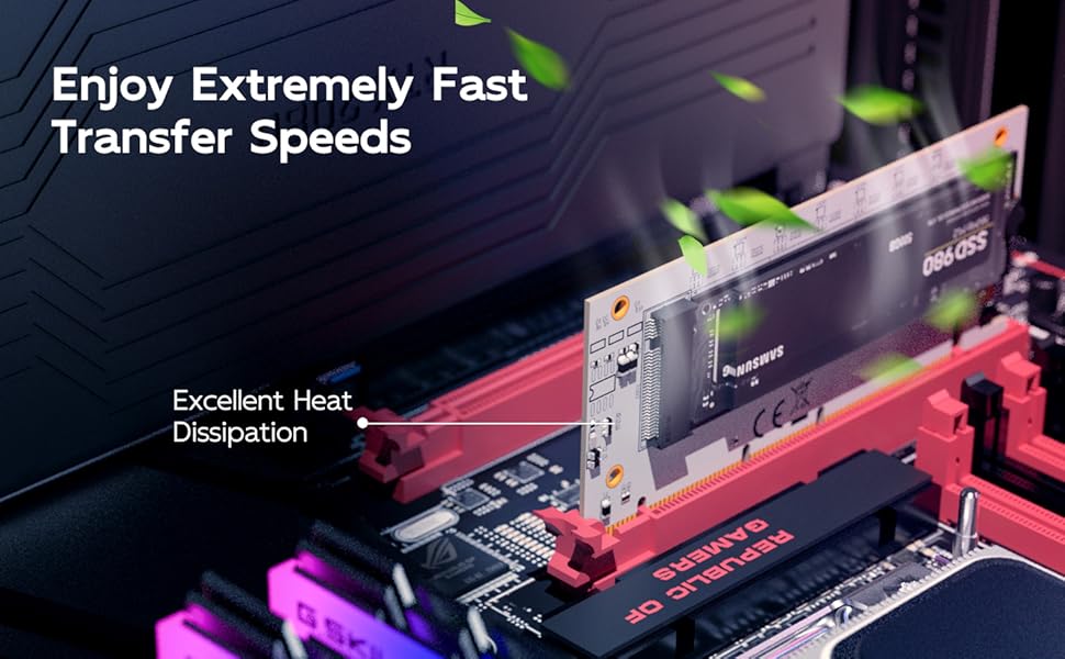 NVMe PCIe 4.0 Adapter NVMe M.2 SSD to PCIe X4/X8/X16 Card
