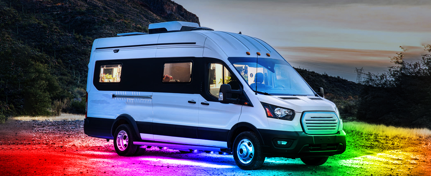 4Pcs Aluminum Underglow Neon Accent Strip Lights 396 LEDs Dream Color