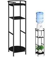 OYEAL Drink Dispenser Stand 3-Tier Water Bottle Jug Holder with 2 Storage Shelves, Multi-Tier Pla...