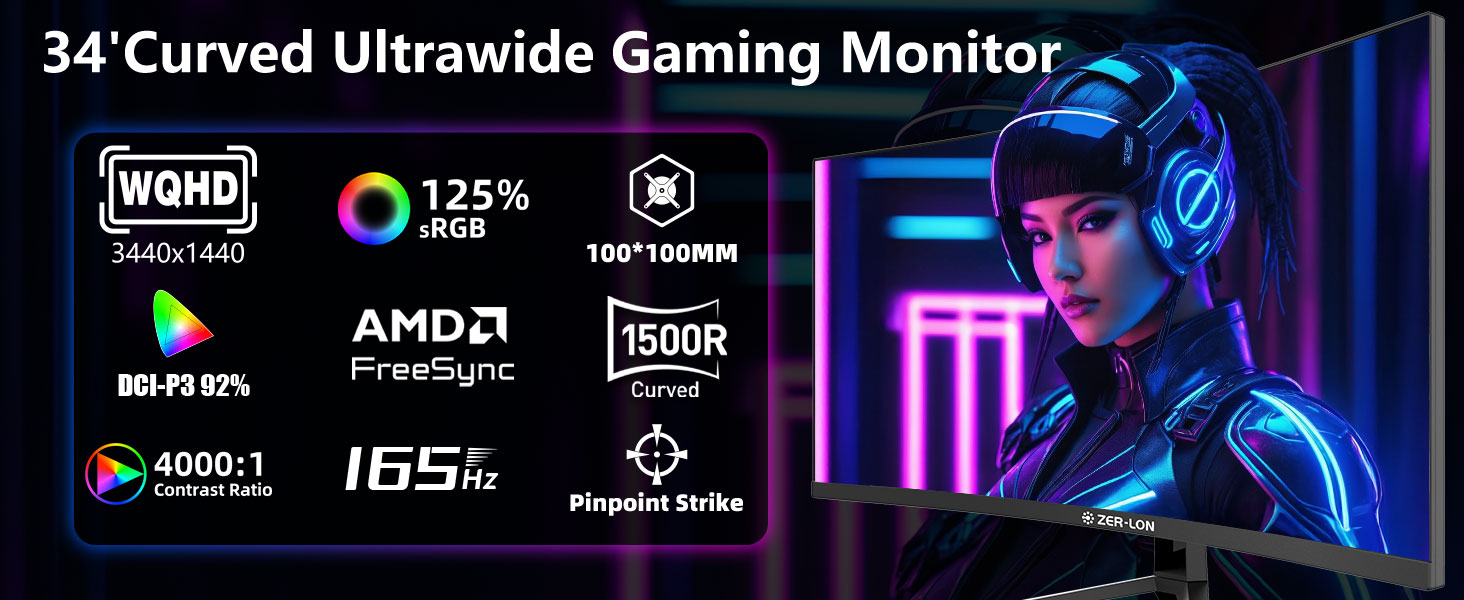 34'Curved Ultrawide Gaming Monitor