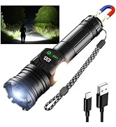 iodoo 3 in 1 Rechargeable Flashlight True 6000 Lumens Outdoor Strong Cob Light, IP65 Waterproof 5...