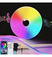 5M RGB Neon LED Strip Lights, 12V Easter Outdoor Neon Rope Lights with App/Remote Control, Color ...