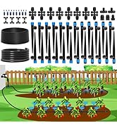 Bonviee 247FT Drip Irrigation System, Automatic Garden Watering System Kit with 50FT 5/16” &amp; 1/4”...