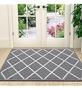 Finchitty Indoor Door Mat, Non-Slip Absorbent Resist Dirt Entrance Rug, Durable Machine Washable ...